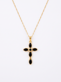 OVAL BLACK CROSS PENDANT